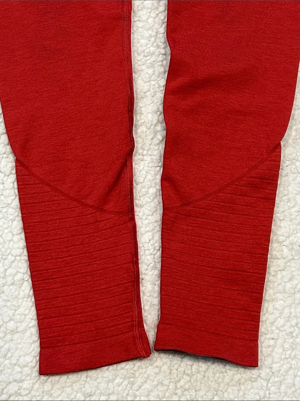 Alphalete Leggings size Small Red Orange Ribbed Detail